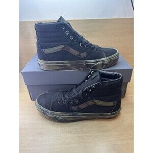 Vans Sk8-Hi Shoes Men’s 5 Women’s 6.5 Black Camo Canvas Sneakers Skater Grunge